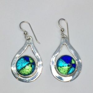 Handmade Sterling & Art Glass Earrings